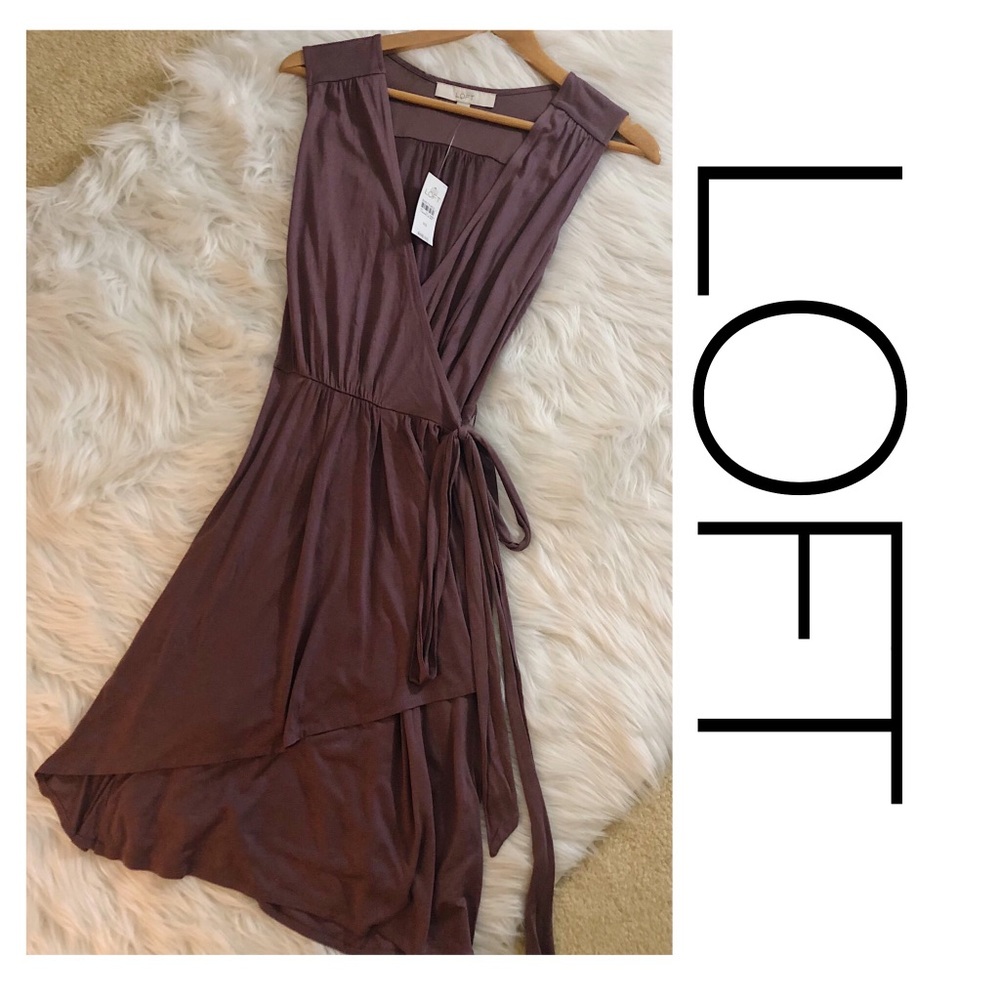 LOFT Dark Purple Wrap Dress